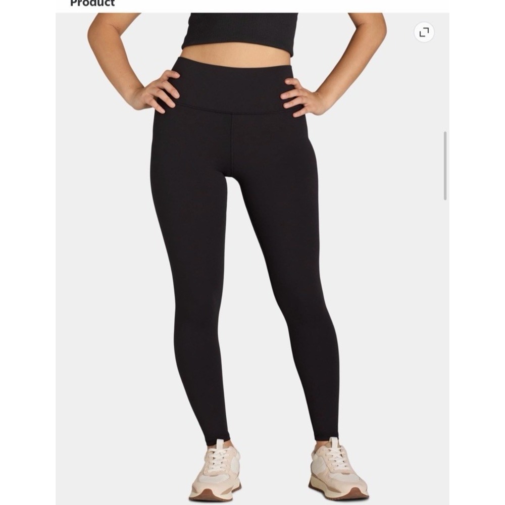 Avia SoftSculpt Leggings Black Soot High Rise Pockets Large 12-14 AV16100150223
